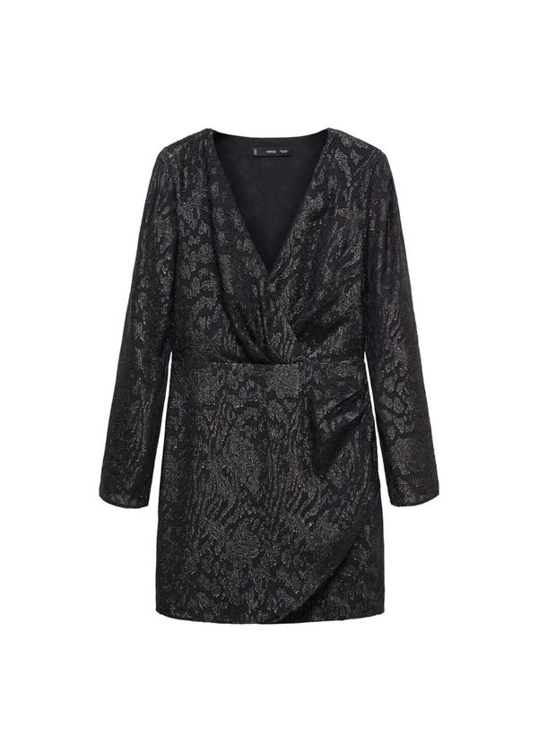 MANGO MANGO Haljina 'Glori'  antracit siva / crna