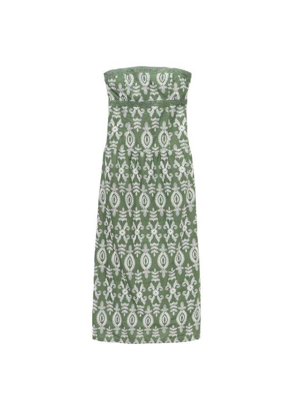 MANGO MANGO Haljina 'Miranda'  tamno zelena / bijela