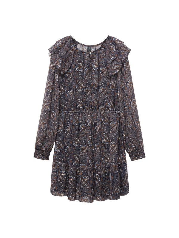 MANGO MANGO Haljina  mornarsko plava / smeđa / tamo siva / bijela