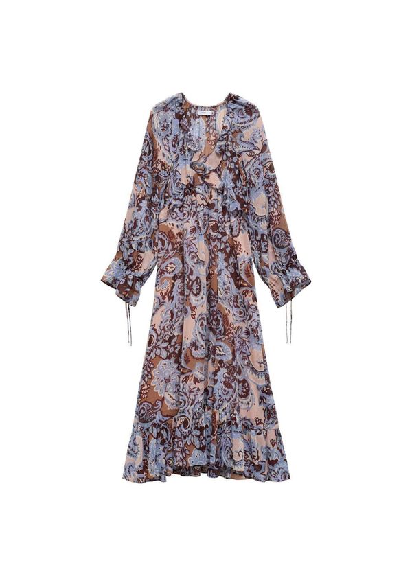 MANGO MANGO Haljina 'Ramona'  boja pijeska / svijetloplava / svijetlosmeđa / burgund