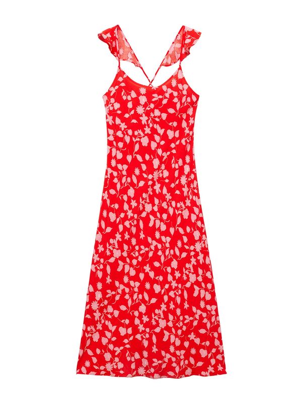 MANGO MANGO Haljina 'ROSAURA'  bež / roza / crvena