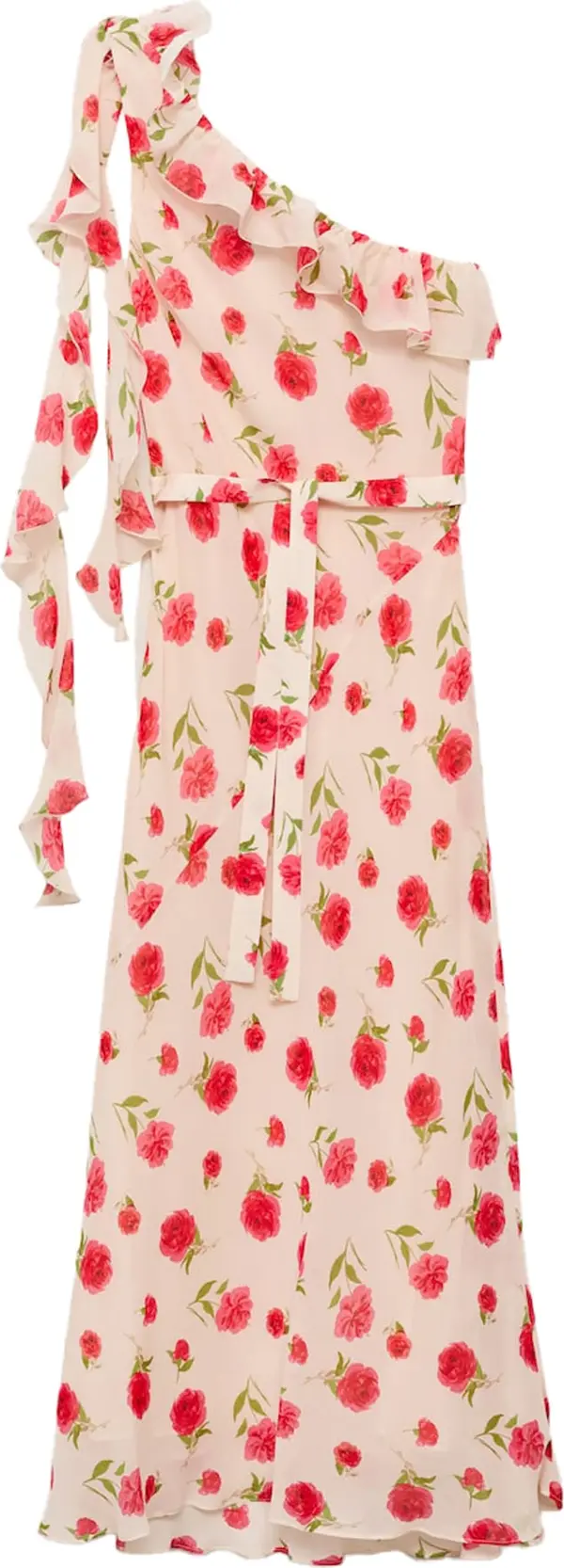 Mango MANGO Haljina 'ROSE'  zelena / pastelno roza / tamno roza / crvena