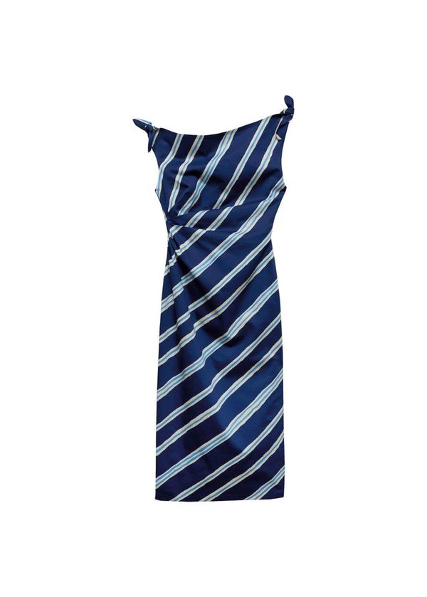 MANGO MANGO Haljina 'Salome'  azur / tamno plava / bijela