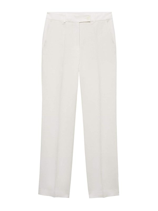 MANGO MANGO Hlače na crtu 'Niza'  bijela