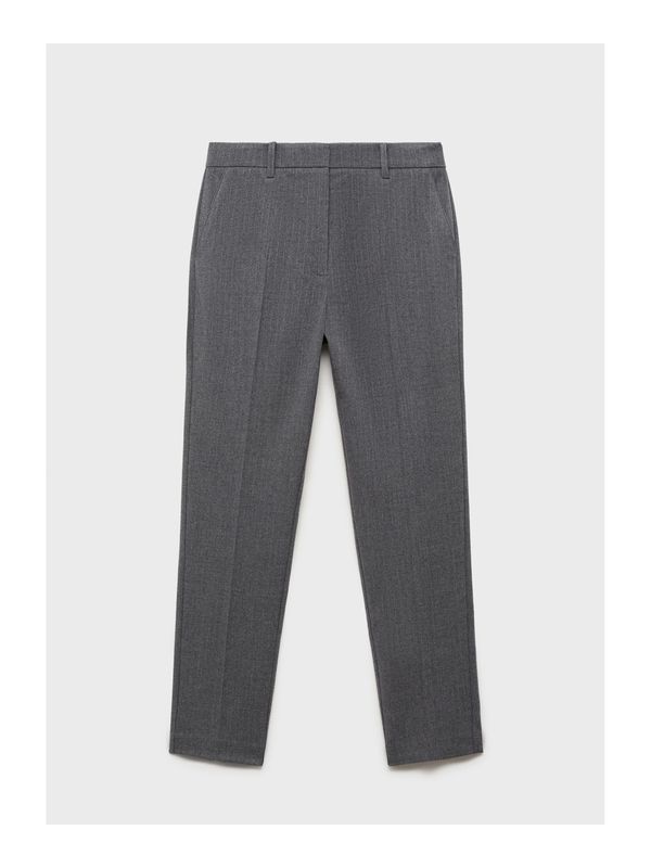 MANGO MANGO Hlače na crtu 'WARM'  siva / svijetlosiva