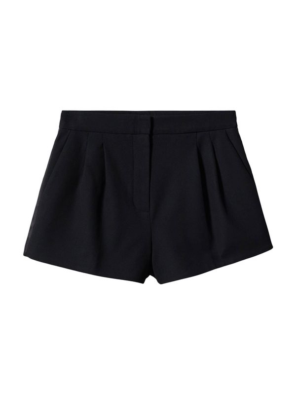 MANGO MANGO Hlače s naborima  crna