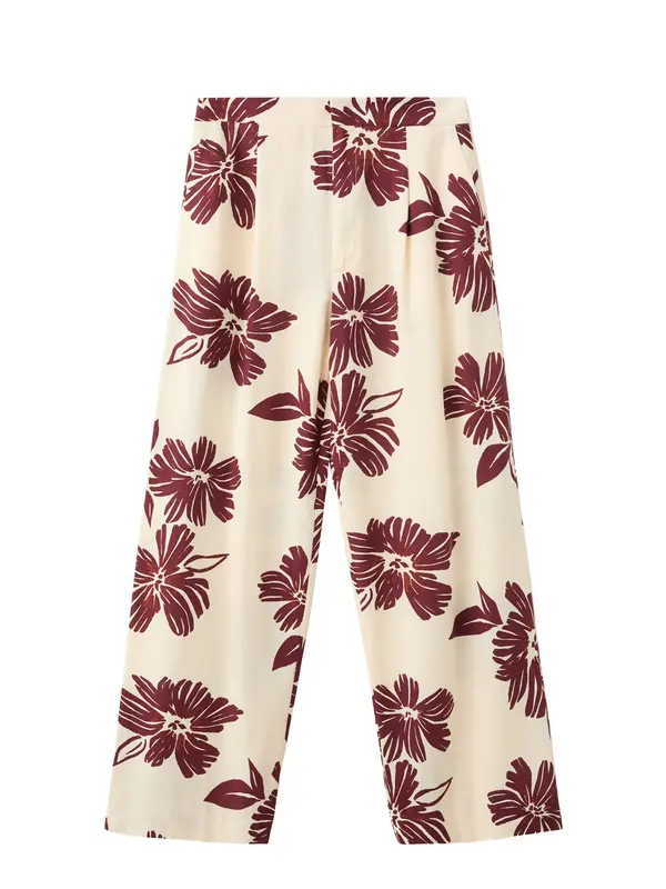 MANGO MANGO Hlače s naborima 'Lola'  nude / burgund