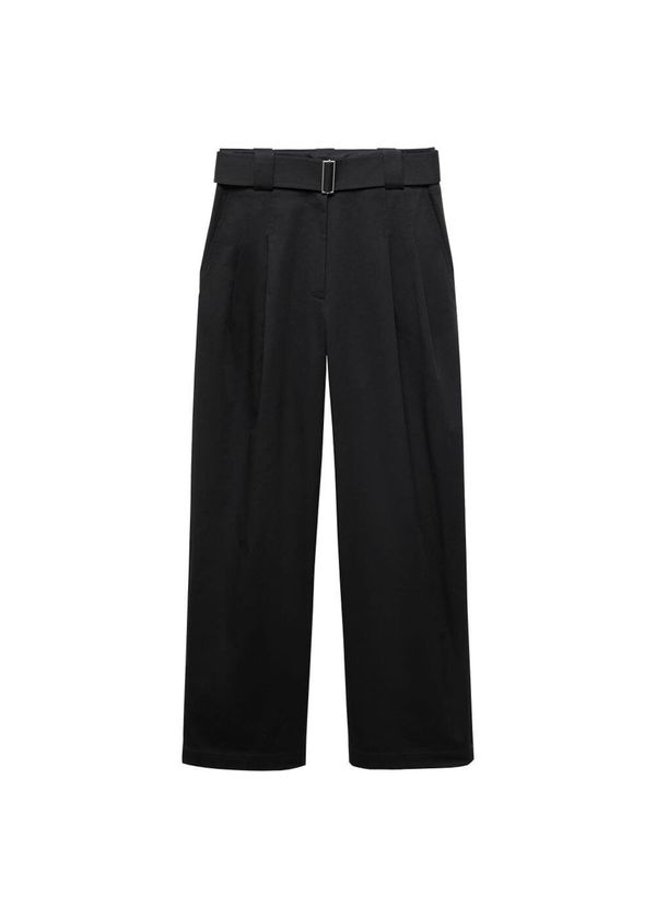 MANGO MANGO Hlače s naborima 'Myriam'  crna