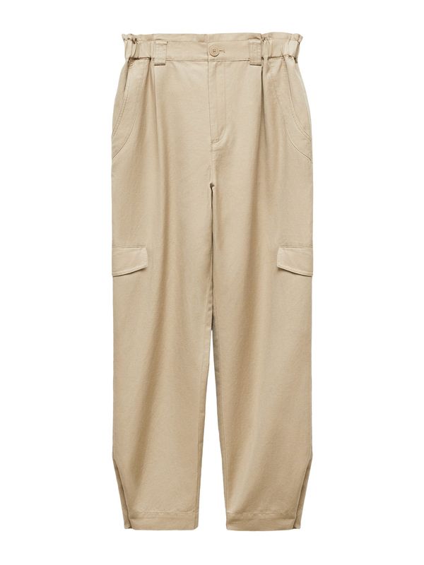MANGO MANGO Hlače s naborima 'Nick'  bež