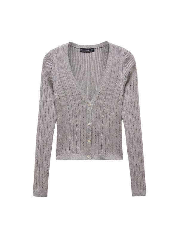 MANGO MANGO Kardigan 'Aluminio'  siva / srebro