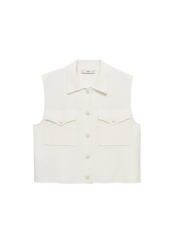 MANGO MANGO Kardigan bez rukava 'Rider'  boja pijeska