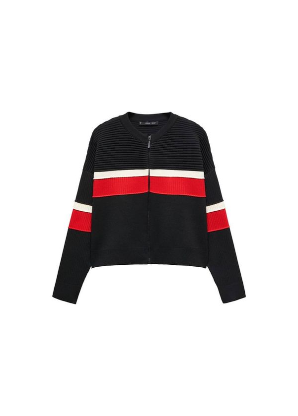 MANGO MANGO Kardigan 'Bizcoxit'  crvena / crna / bijela