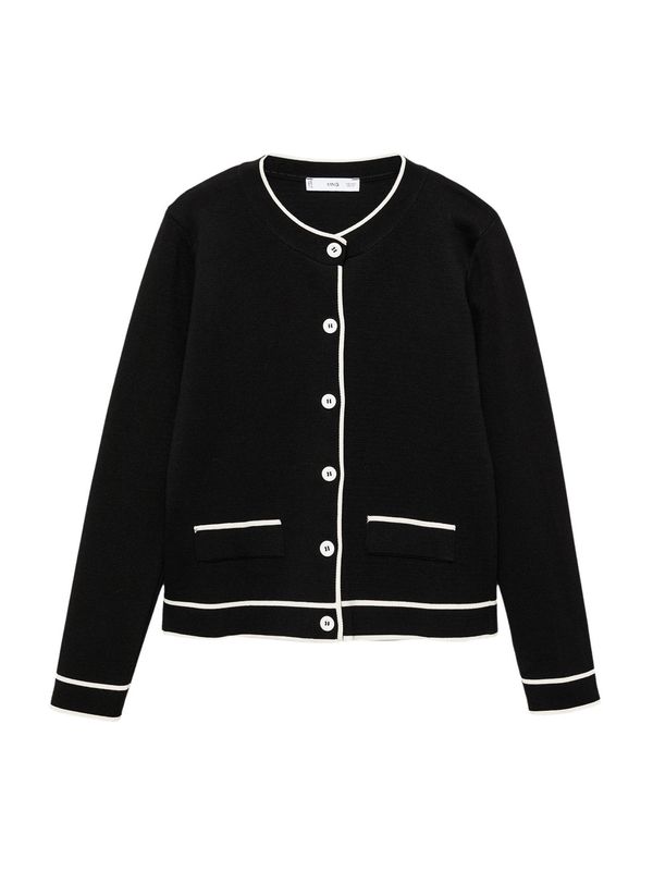 MANGO MANGO Kardigan 'COMU'  crna / bijela