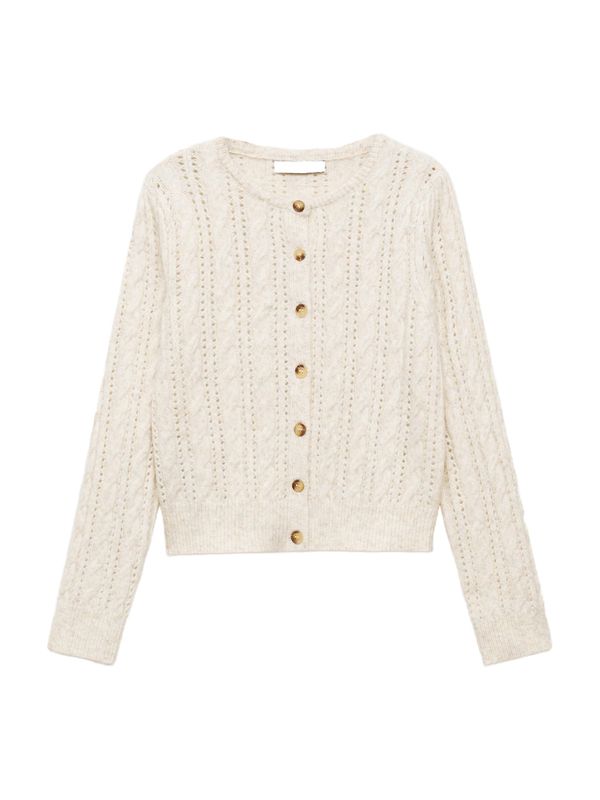 MANGO MANGO Kardigan 'CUCHI'  ecru/prljavo bijela