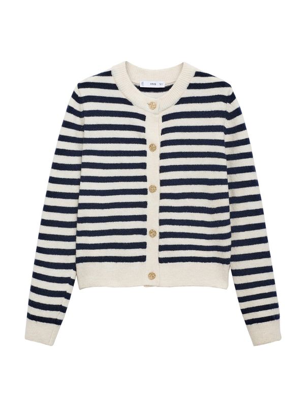 MANGO MANGO Kardigan 'ELIOTE'  bež / mornarsko plava