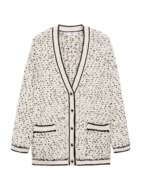 MANGO MANGO Kardigan 'Jessy'  ecru/prljavo bijela / crna
