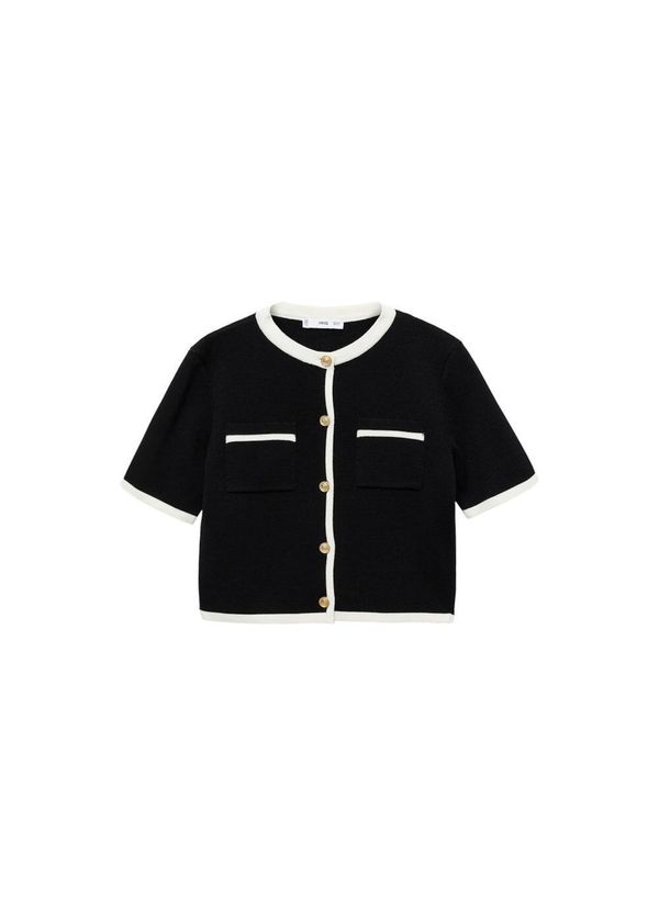 MANGO MANGO Kardigan 'Ladydi'  crna / bijela