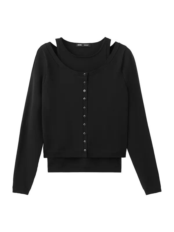 MANGO MANGO Kardigan 'Linette'  crna