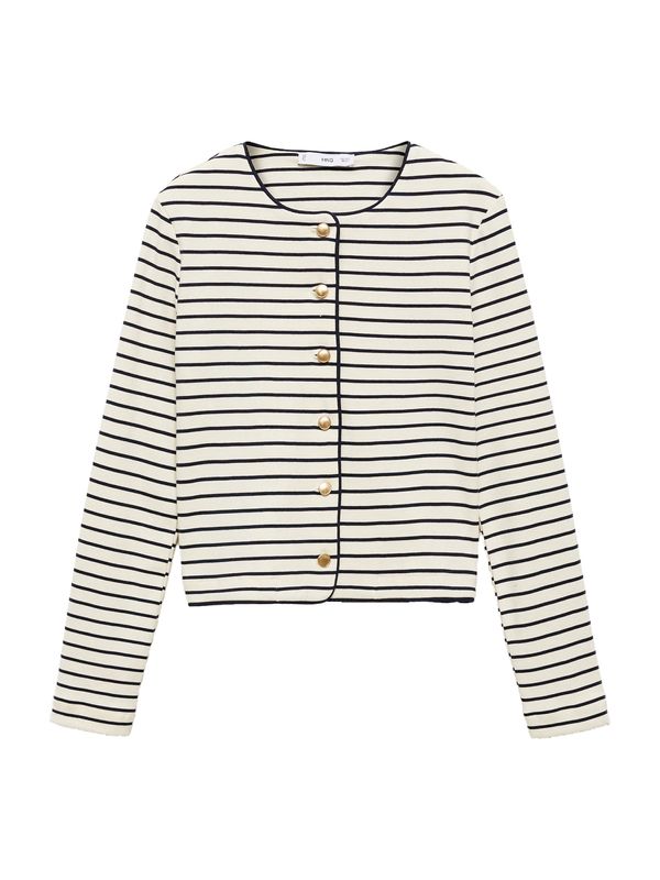 MANGO MANGO Kardigan 'PORTO'  ecru/prljavo bijela / crna