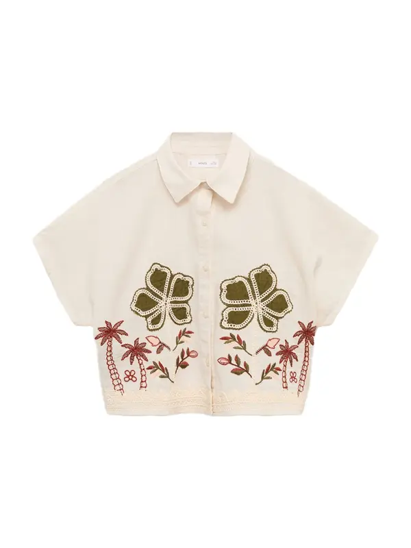 Mango MANGO KIDS Bluza 'PALMEIRA'  boja pijeska / maslinasta / karmin crvena