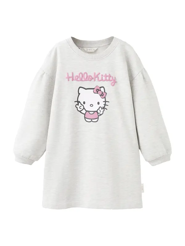 Mango MANGO KIDS Haljina  svijetlosiva / roza / crna / bijela