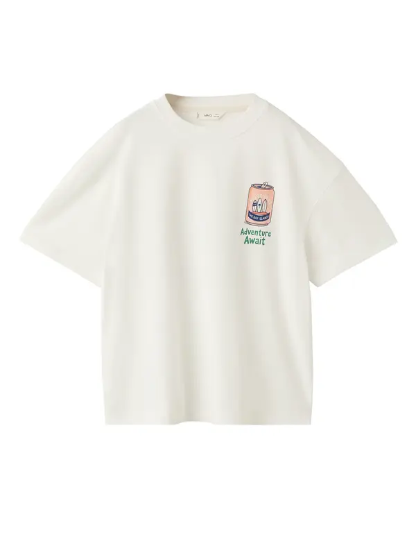 MANGO KIDS MANGO KIDS Majica 'ACANS'  mornarsko plava / zelena / marelica / prljavo bijela