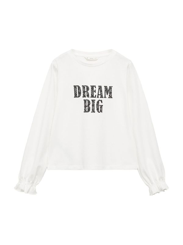 MANGO KIDS MANGO KIDS Majica 'BONJOUR'  crna / prljavo bijela