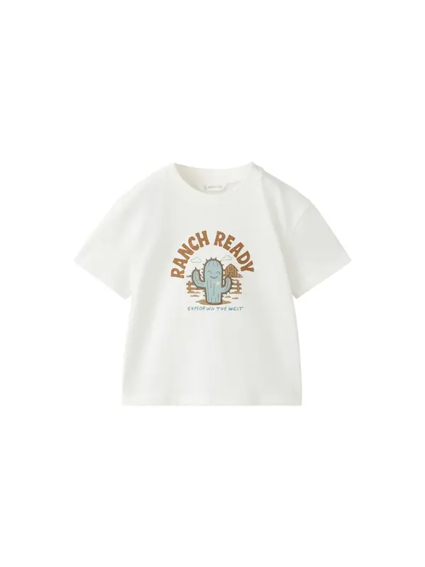 MANGO KIDS MANGO KIDS Majica 'CACTUS'  svijetloplava / smeđa / prljavo bijela
