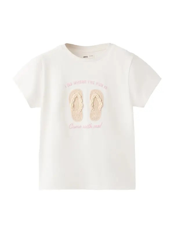 MANGO KIDS MANGO KIDS Majica 'CHANCLA'  bež / svijetlosmeđa / roza / prljavo bijela