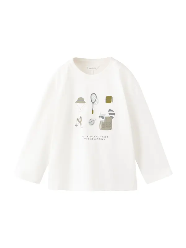 Mango MANGO KIDS Majica 'EMAPACHE'  smeđa / taupe siva / prljavo bijela