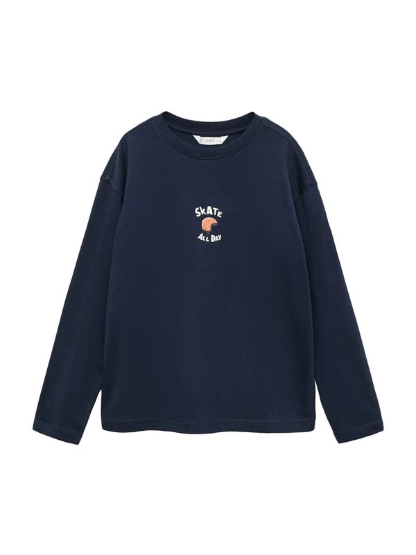 MANGO KIDS MANGO KIDS Majica 'ENJOY'  tamno bež / mornarsko plava / prljavo bijela