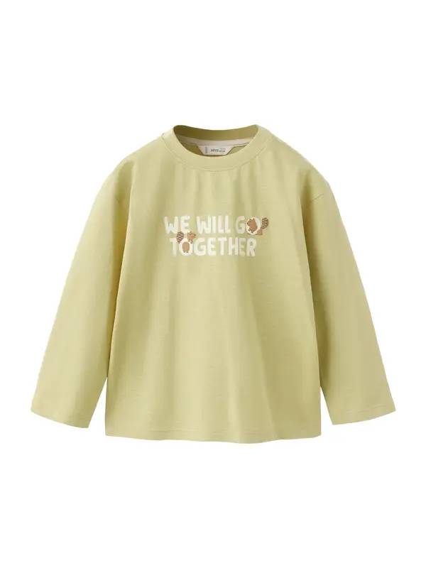 Mango MANGO KIDS Majica 'ERIVER'  svijetložuta / tamno narančasta / bijela