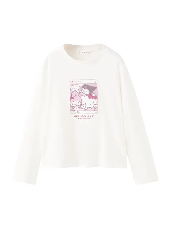 Mango MANGO KIDS Majica 'HKSELFIE'  lila / sivkasto ljubičasta (mauve) / roza / prljavo bijela
