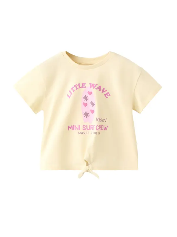 MANGO KIDS MANGO KIDS Majica 'LITTLE'  svijetložuta / roza / magenta / ružičasto crvena