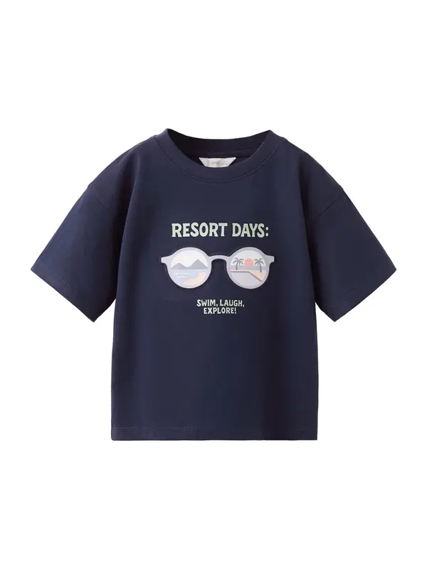Mango MANGO KIDS Majica 'MGLASS'  mornarsko plava / sivkasto plava / menta / pastelno ljubičasta