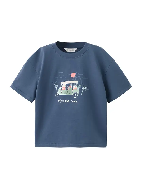 Mango MANGO KIDS Majica 'MTUCTUC'  mornarsko plava / svijetlozelena / losos / bijela