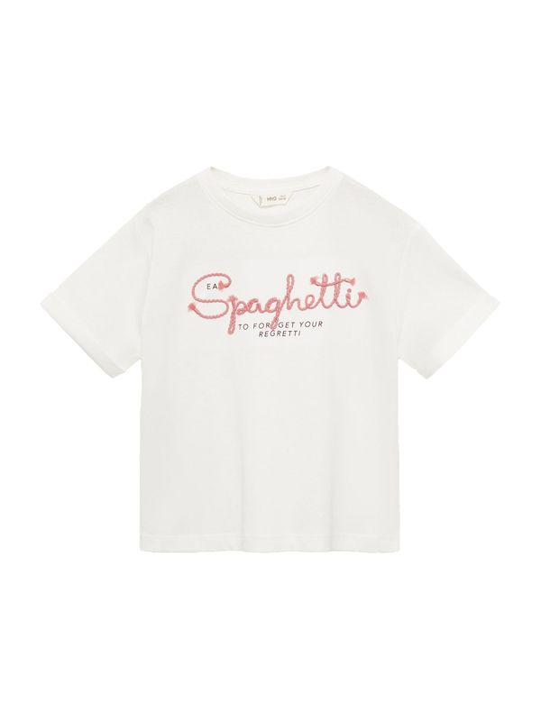 MANGO KIDS MANGO KIDS Majica 'SPAGUETI'  ecru/prljavo bijela / lubenica roza / tamno crvena