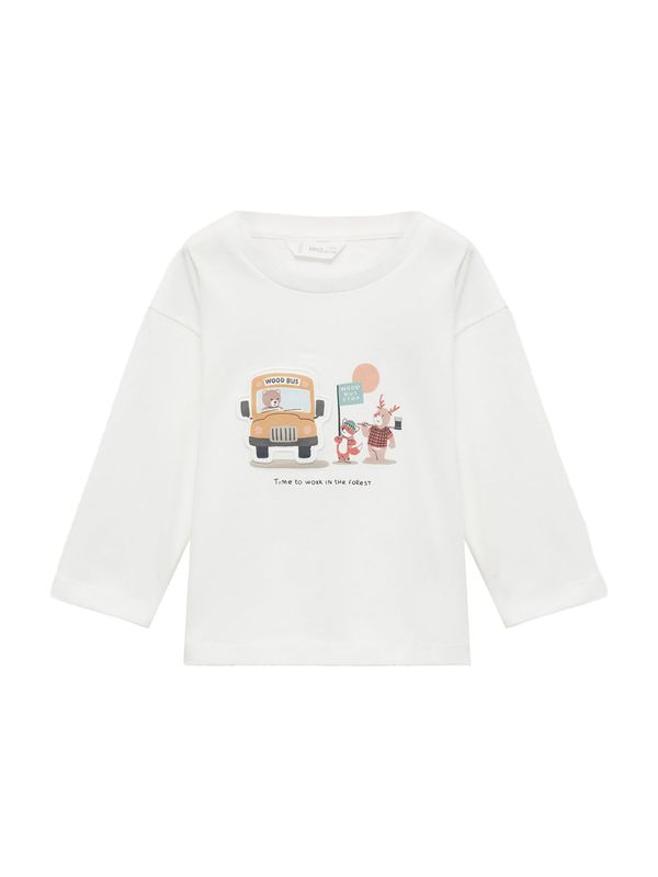 MANGO KIDS MANGO KIDS Majica 'WOODBUS'  svijetloplava / zeleno smeđa / crna / prljavo bijela