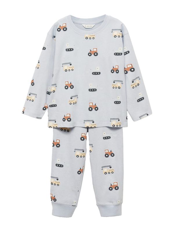 MANGO KIDS MANGO KIDS Pidžama set 'AOPWORK'  boja devine dlake (camel) / pastelno plava / crna / bijela