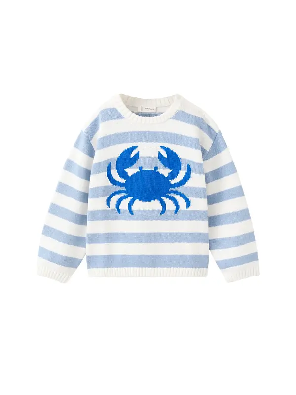 MANGO KIDS MANGO KIDS Pulover 'RO'  plava / golublje plava / bijela