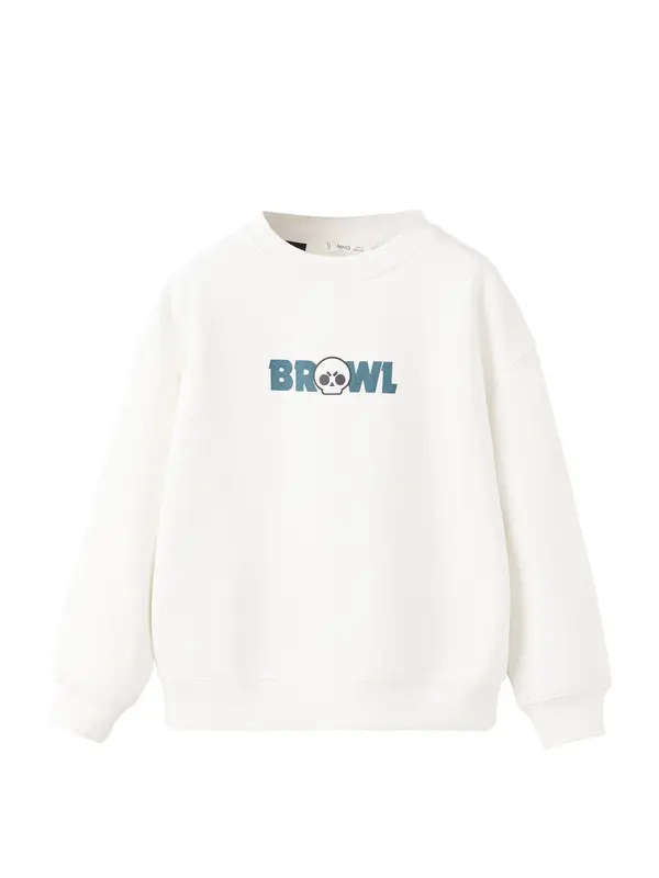 Mango MANGO KIDS Sweater majica 'BRAWCREW'  safirno plava / crna / bijela