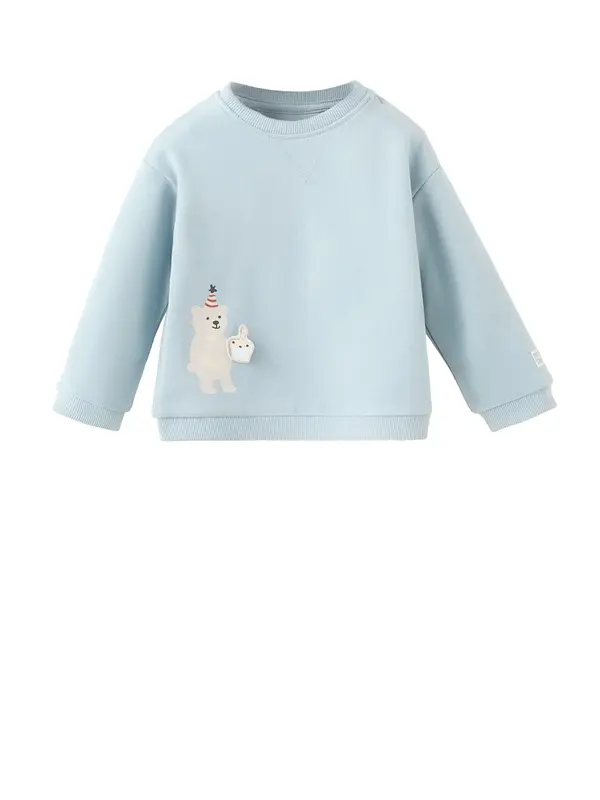 Mango MANGO KIDS Sweater majica 'CAKES'  svijetloplava / svijetlosiva / tamno crvena / crna
