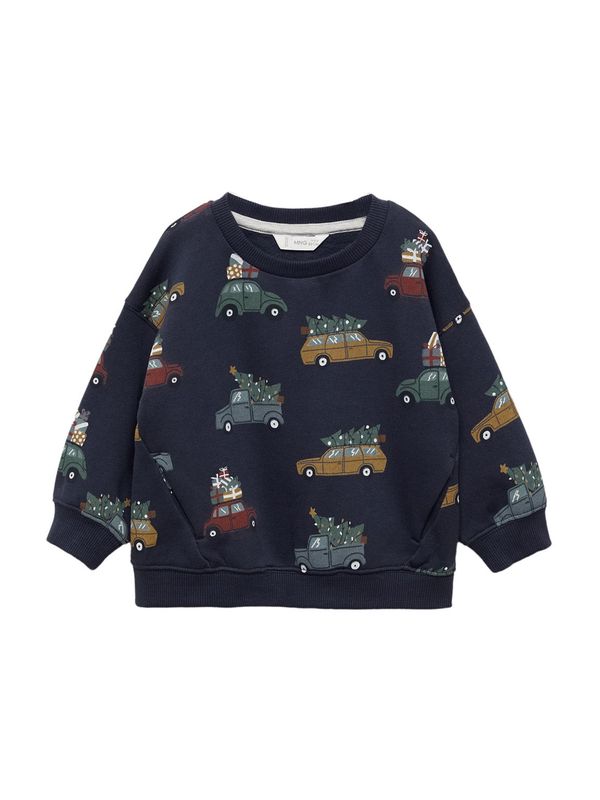 MANGO KIDS MANGO KIDS Sweater majica 'CARSAOP'  mornarsko plava / zeleno smeđa / tamno zelena / tamno crvena