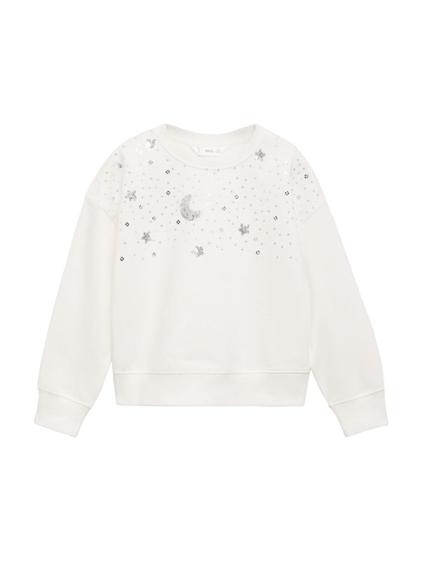 MANGO KIDS MANGO KIDS Sweater majica 'CONSTE'  srebro / prljavo bijela