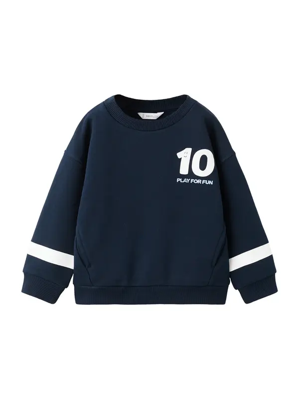 MANGO KIDS MANGO KIDS Sweater majica 'DSOCCER'  mornarsko plava / bijela