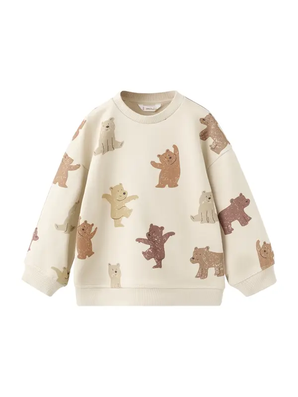 MANGO KIDS MANGO KIDS Sweater majica 'EBEAR'  bež / kestenjasto smeđa / konjak / cappuccino