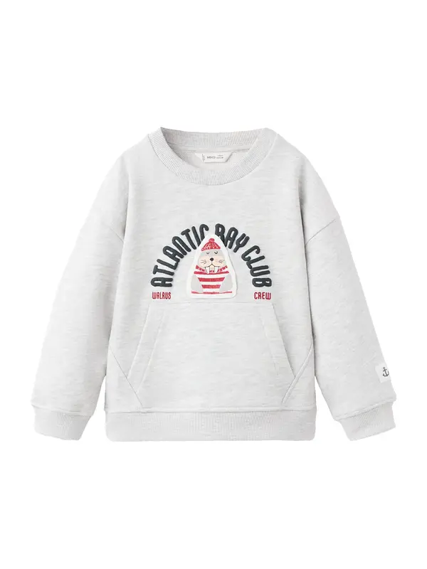 Mango MANGO KIDS Sweater majica 'FATLAN'  toplo smeđa / svijetlosiva / crvena / crna