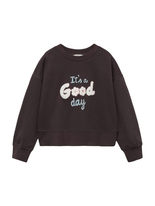 MANGO KIDS MANGO KIDS Sweater majica 'GOOD'  antracit siva / bazalt siva / rosé / bijela