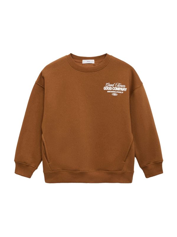 MANGO KIDS MANGO KIDS Sweater majica 'GOODTIME'  karamela / bijela