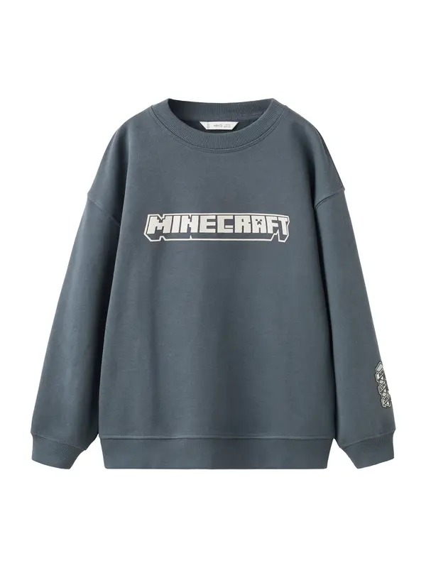Mango MANGO KIDS Sweater majica 'Minewolf'  antracit siva / menta / crna / bijela